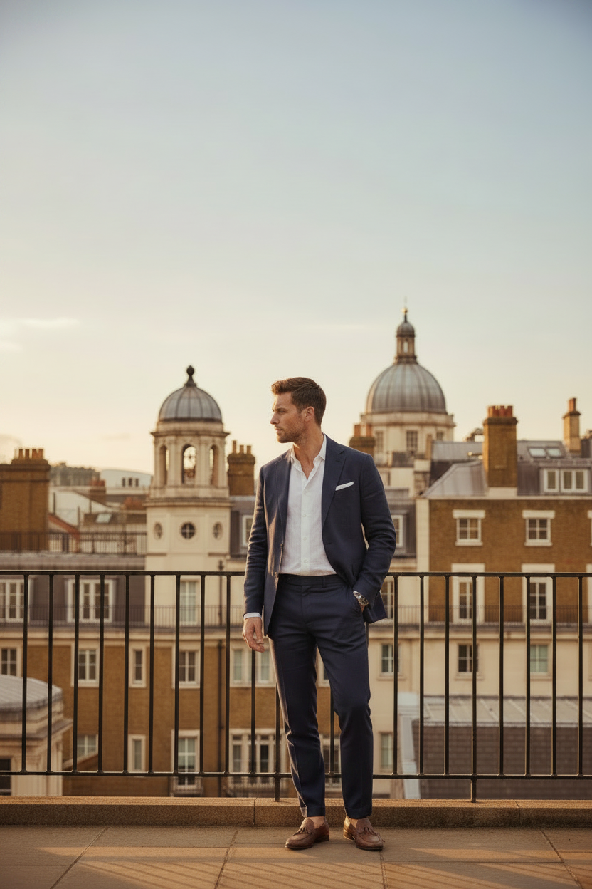 Darker Blue Suit, Mayfair Street